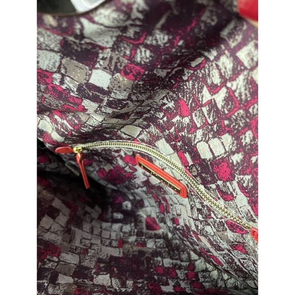 ELLIOT LUCCA Leather Clutch Detachable Chain Handle Coral Handbag Night Out - Picture 4 of 7